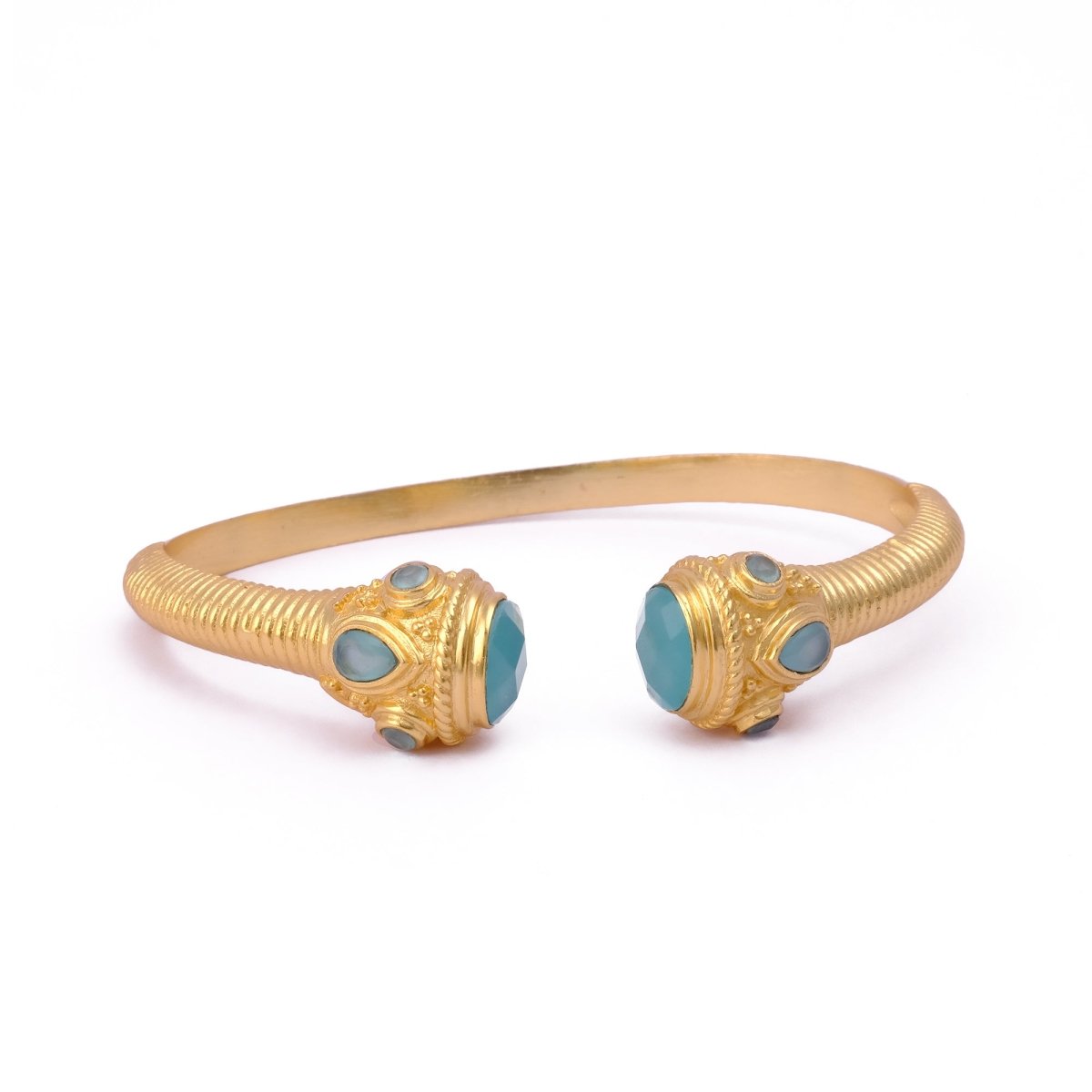 Peridot Gemstone Bangle Gold Plated Textured Open Cuff Bangle Handmade Statement Bangle