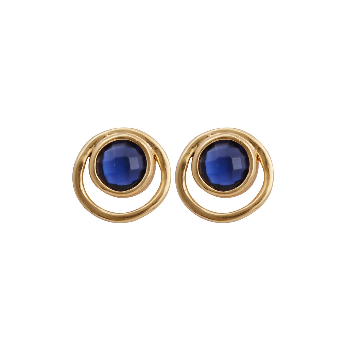 Peridot Gemstone Stud Earrings Gold Plated Push Back Earrings Collet Setting Earring Pairs