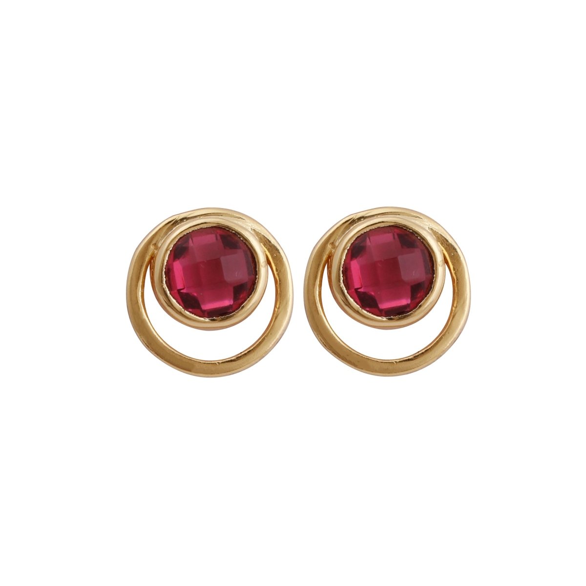 Peridot Gemstone Stud Earrings Gold Plated Push Back Earrings Collet Setting Earring Pairs