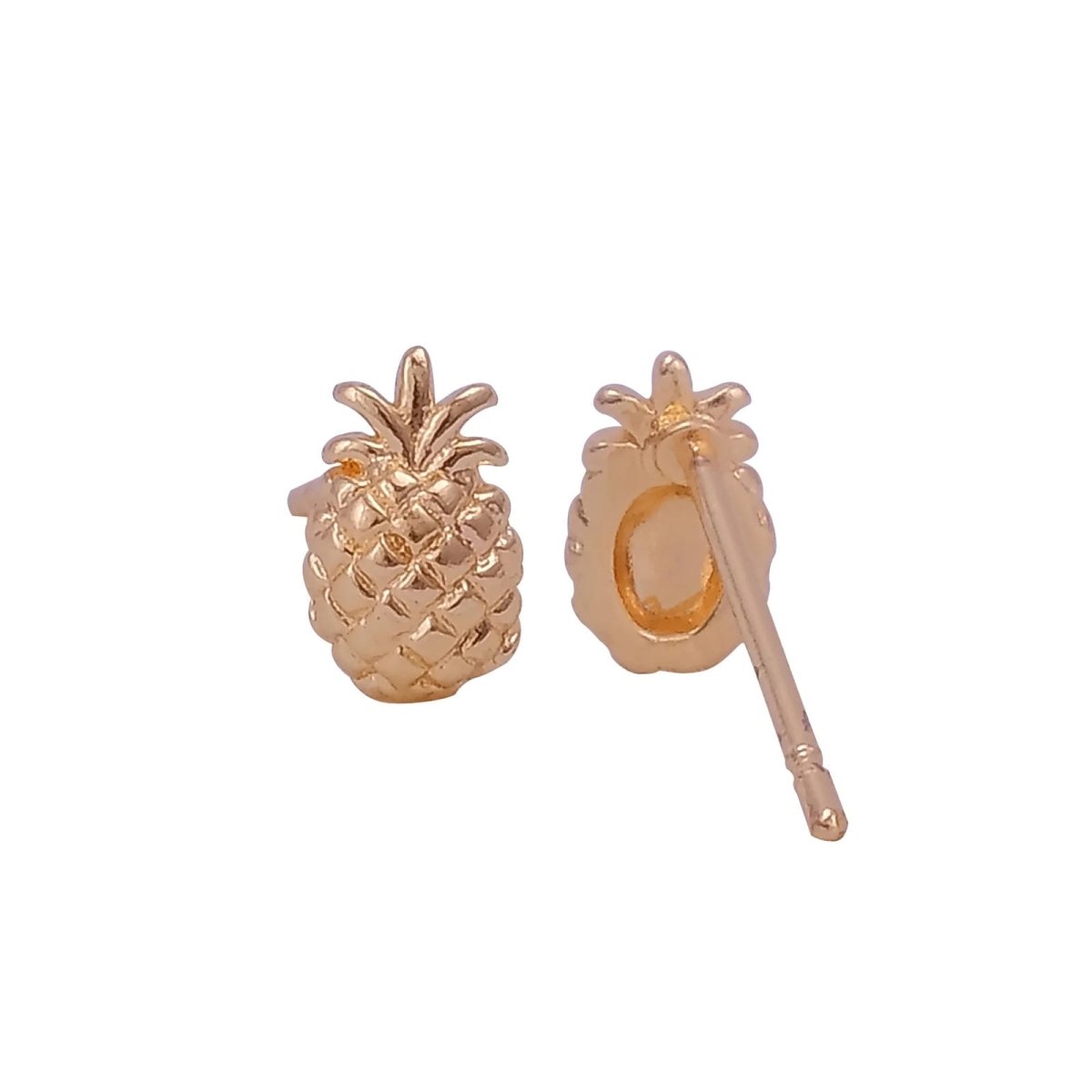 Pineapple Stud Earrings Cute Minimal Gold Plated Fruit Earrings for Women