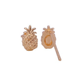 Pineapple Stud Earrings Cute Minimal Gold Plated Fruit Earrings for Women