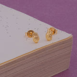 Pineapple Stud Earrings Cute Minimal Gold Plated Fruit Earrings for Women