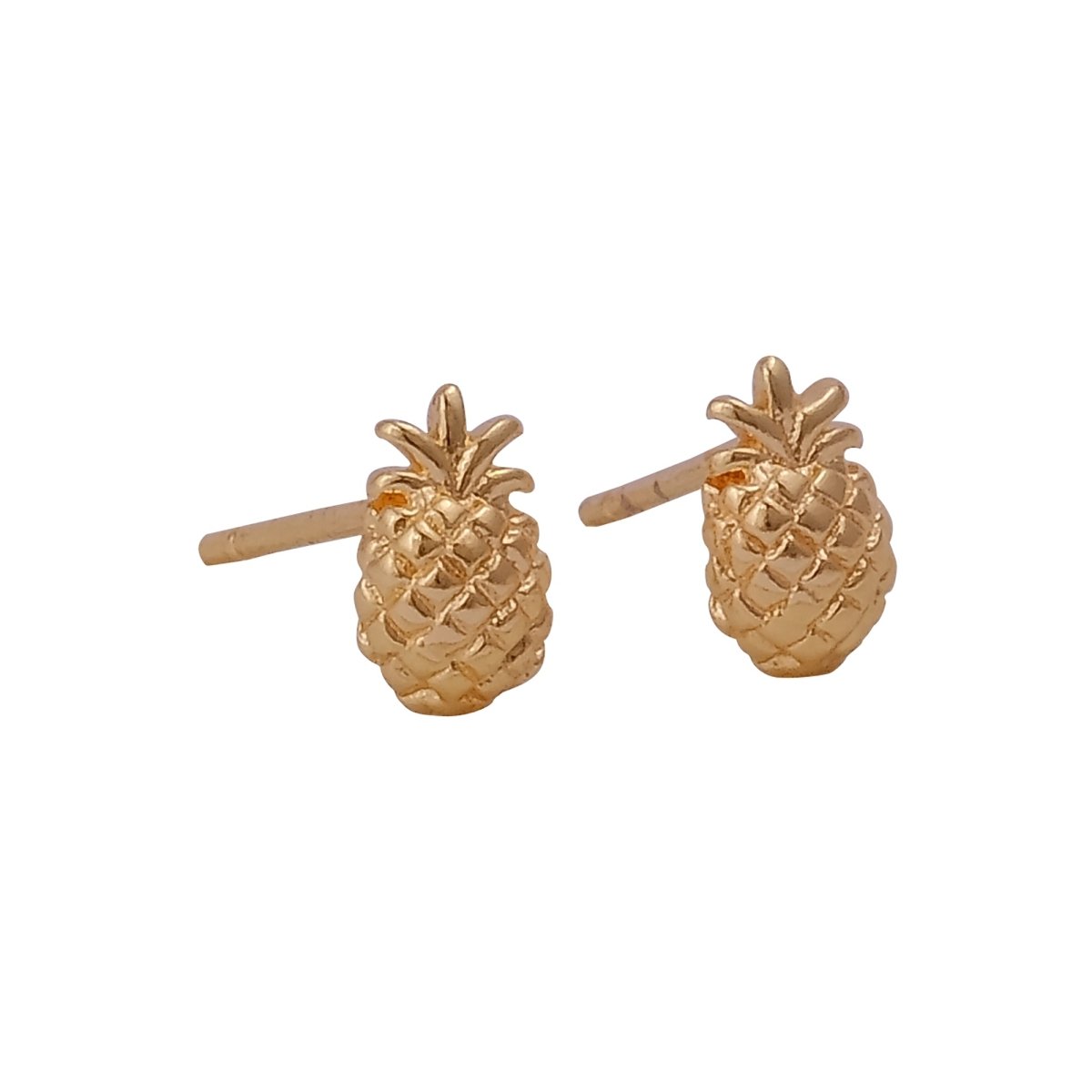 Pineapple Stud Earrings Cute Minimal Gold Plated Fruit Earrings for Women