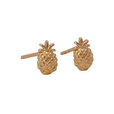 Pineapple Stud Earrings Cute Minimal Gold Plated Fruit Earrings for Women