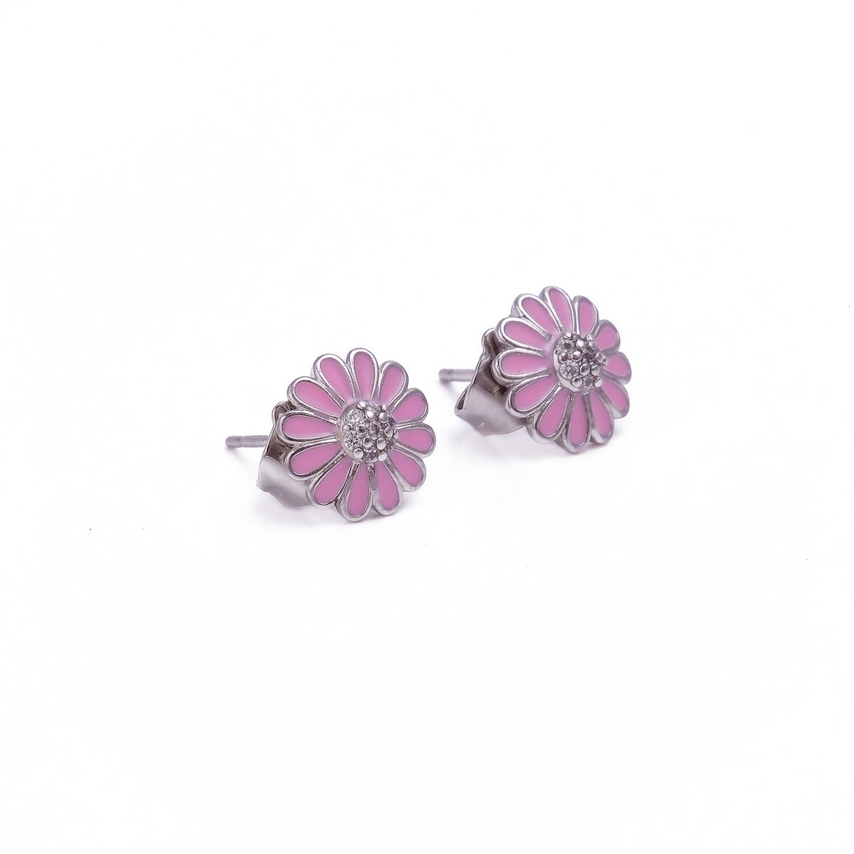 Pink Daisy Flower Studs Everyday Jewelry Trendy Earrings
