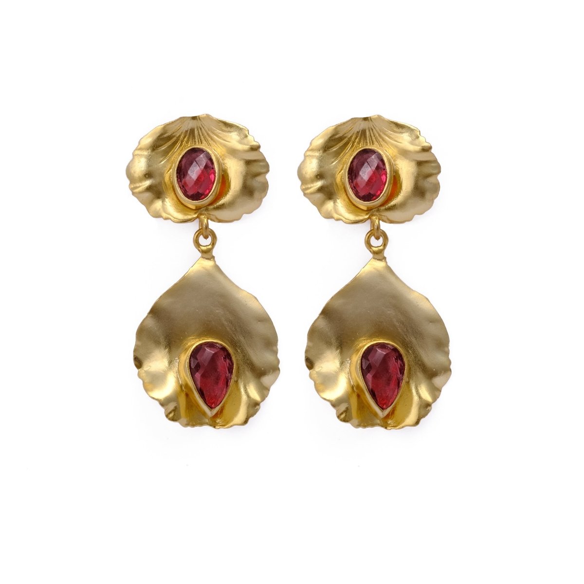 Pink Quartz Gold Plated Stud Earrings, Push Back Studs Earrings, Handmade Minimalist Jewelry. S