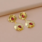 Pink Quartz Gold Plated Stud Earrings, Push Back Studs Earrings, Handmade Minimalist Jewelry. S