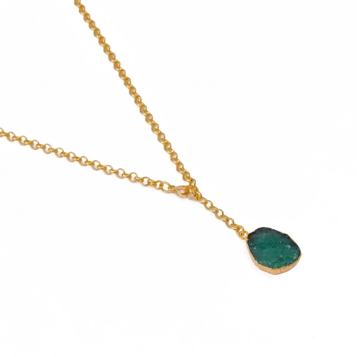 Raw Citrine Gemstone Y-Necklace in Gold Plated Chain, Natural Gemstone Pendant 5211