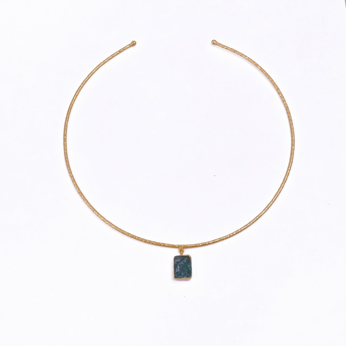 Raw Gemstone Green Strawberry Quartz Choker Necklace, Bui