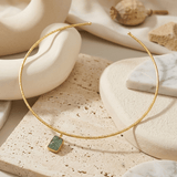 Raw Gemstone Green Strawberry Quartz Choker Necklace, Bui