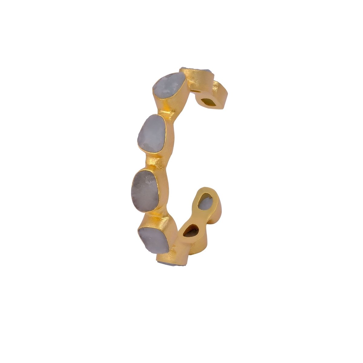Raw Gemstone Purple Amethyst Cuff Bangles, Chunky Gold Plated Brass Jewelry 4080