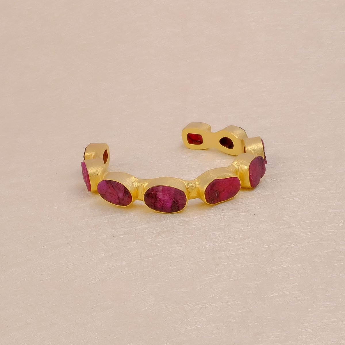 Raw Gemstone Purple Amethyst Cuff Bangles, Chunky Gold Plated Brass Jewelry 4080