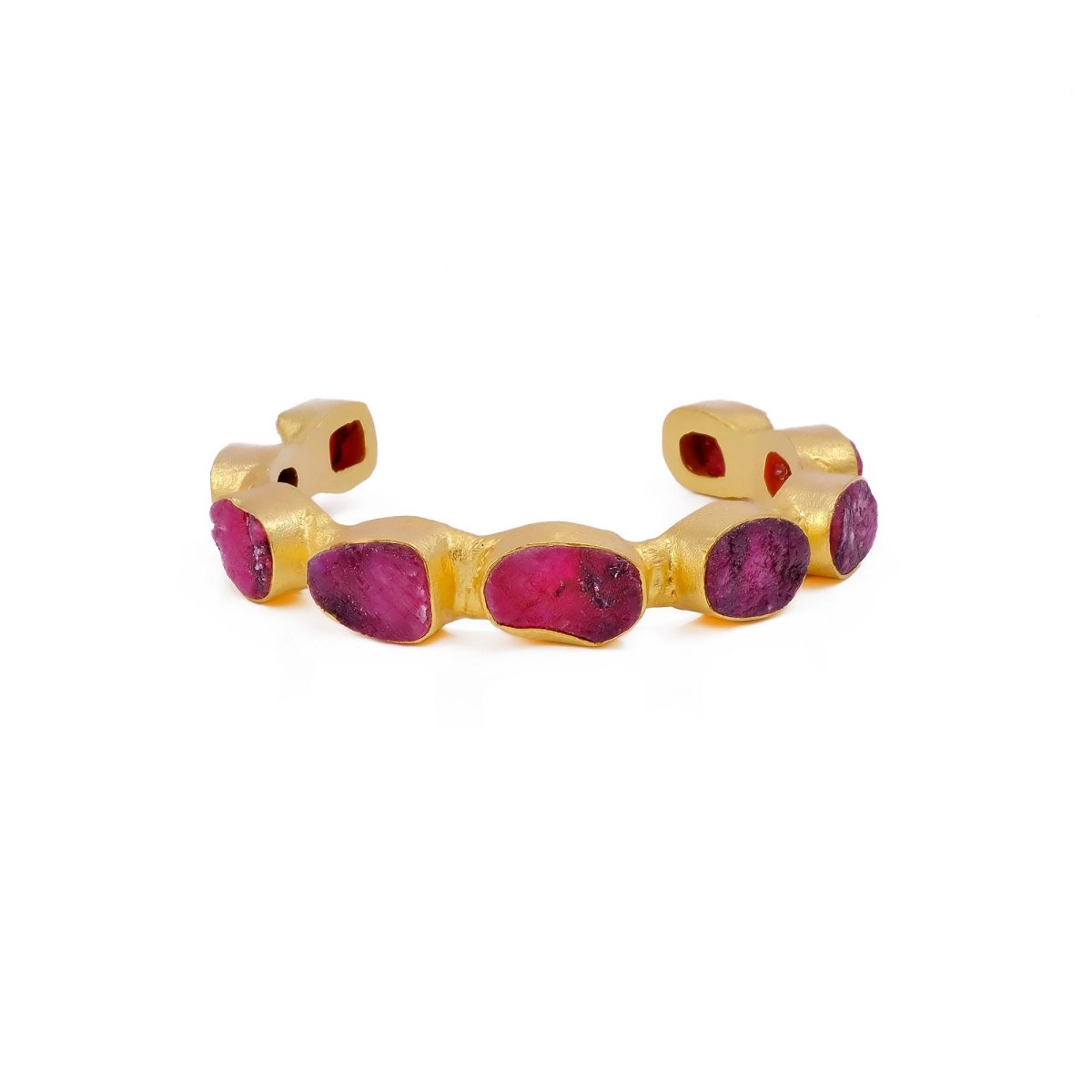 Raw Gemstone Purple Amethyst Cuff Bangles, Chunky Gold Plated Brass Jewelry 4080