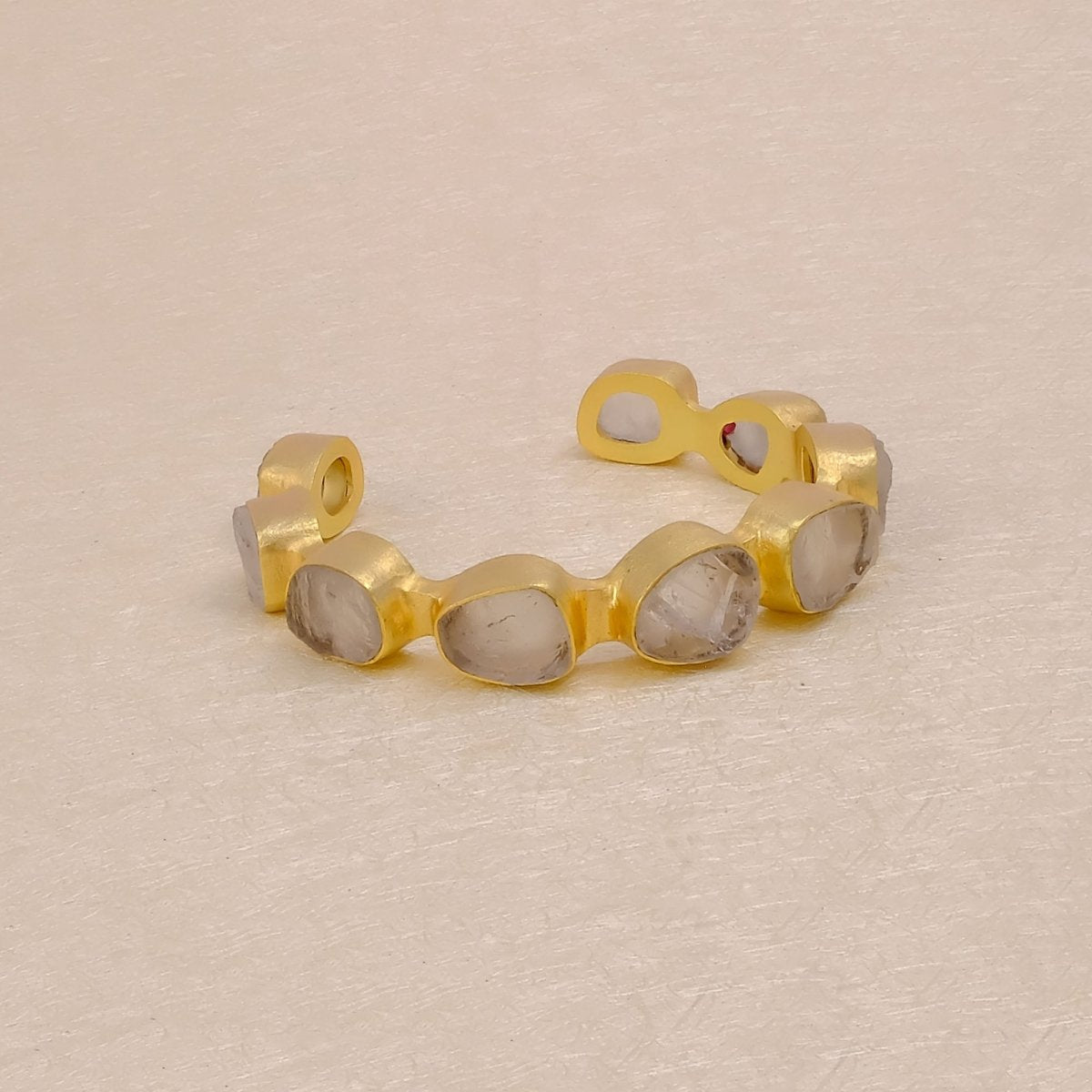 Raw Gemstone Purple Amethyst Cuff Bangles, Chunky Gold Plated Brass Jewelry 4080