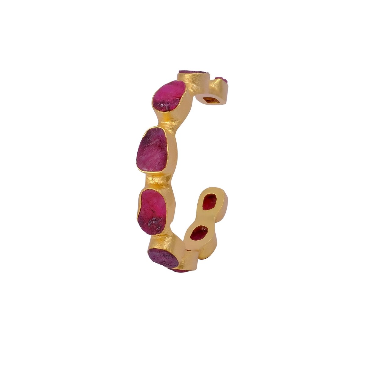 Raw Gemstone Purple Amethyst Cuff Bangles, Chunky Gold Plated Brass Jewelry 4080