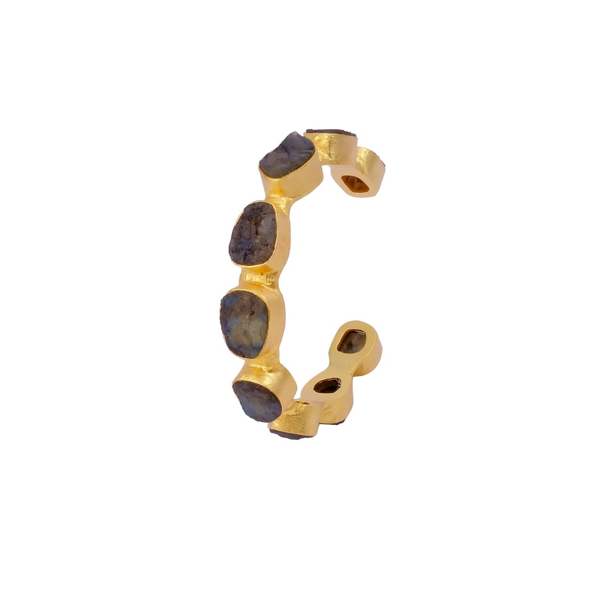 Raw Gemstone Purple Amethyst Cuff Bangles, Chunky Gold Plated Brass Jewelry 4080
