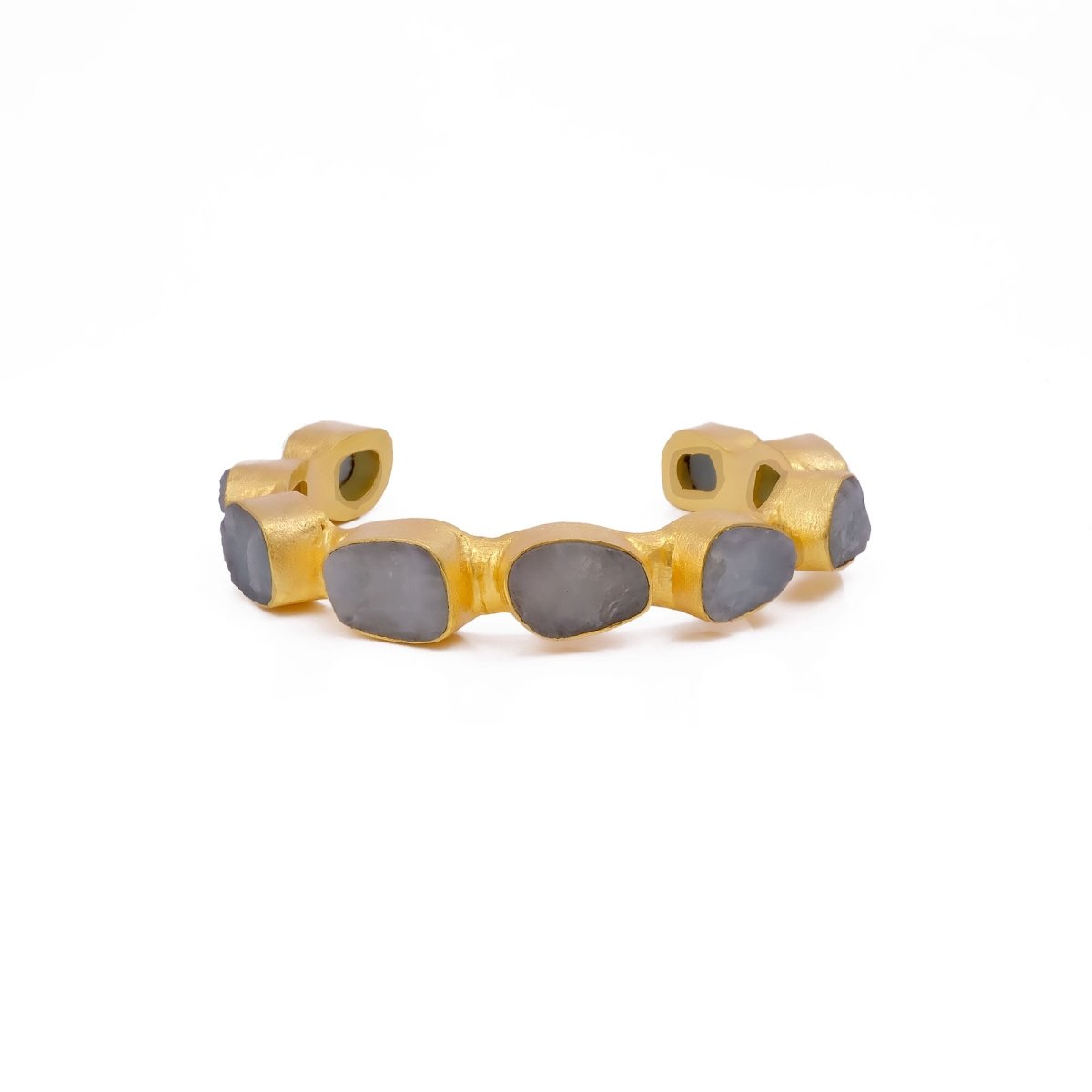 Raw Gemstone Purple Amethyst Cuff Bangles, Chunky Gold Plated Brass Jewelry 4080