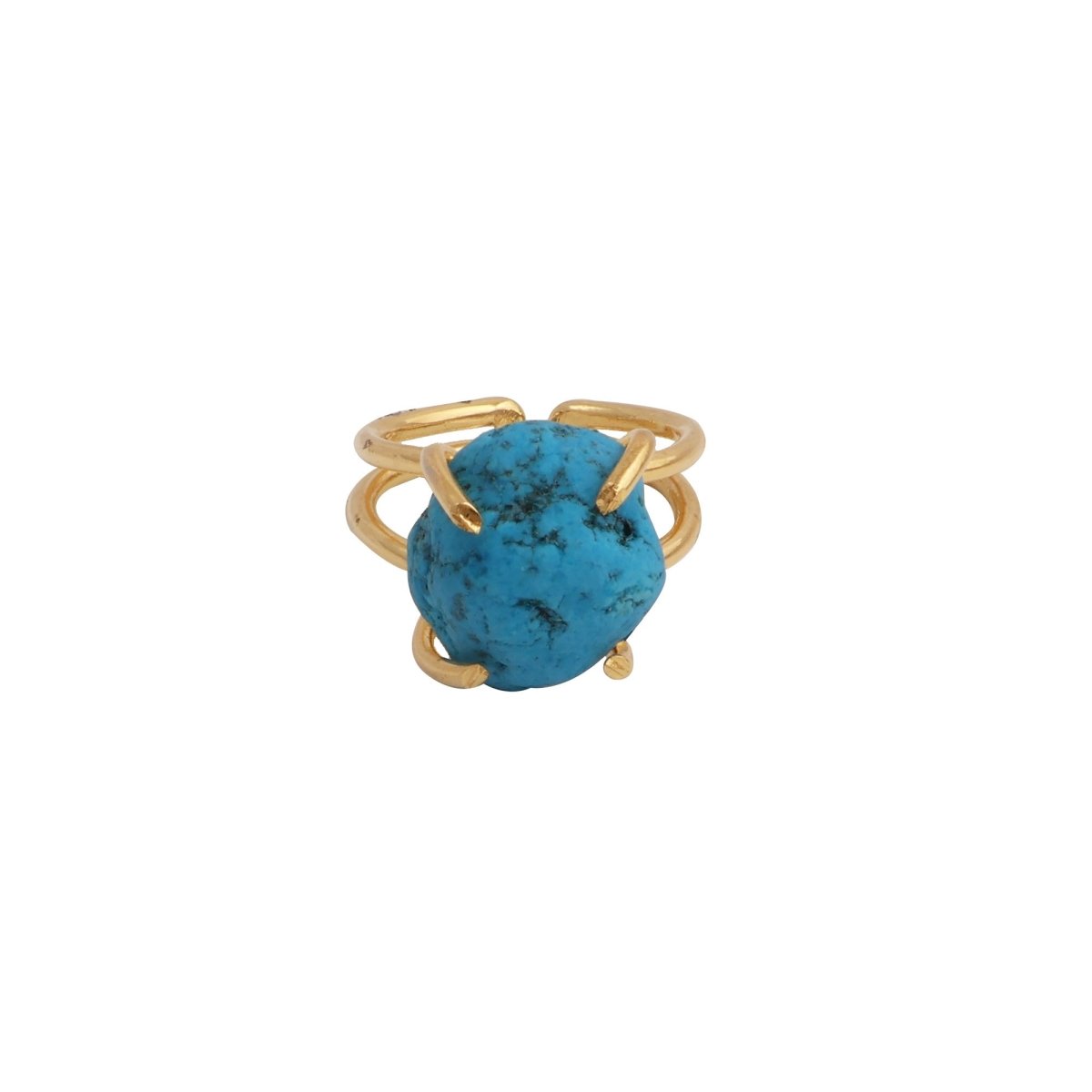 Raw Rainbow Moonstone Gemstone Ring, Gold Plated Rough Statement Jewelry 5393