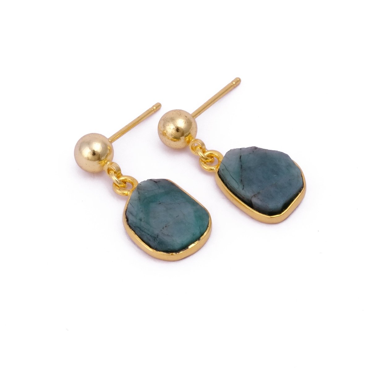 Raw Ruby Earrings Handmade Gold Plated Dangle Earrings Natural Rough Stone Birthstone Jewelry