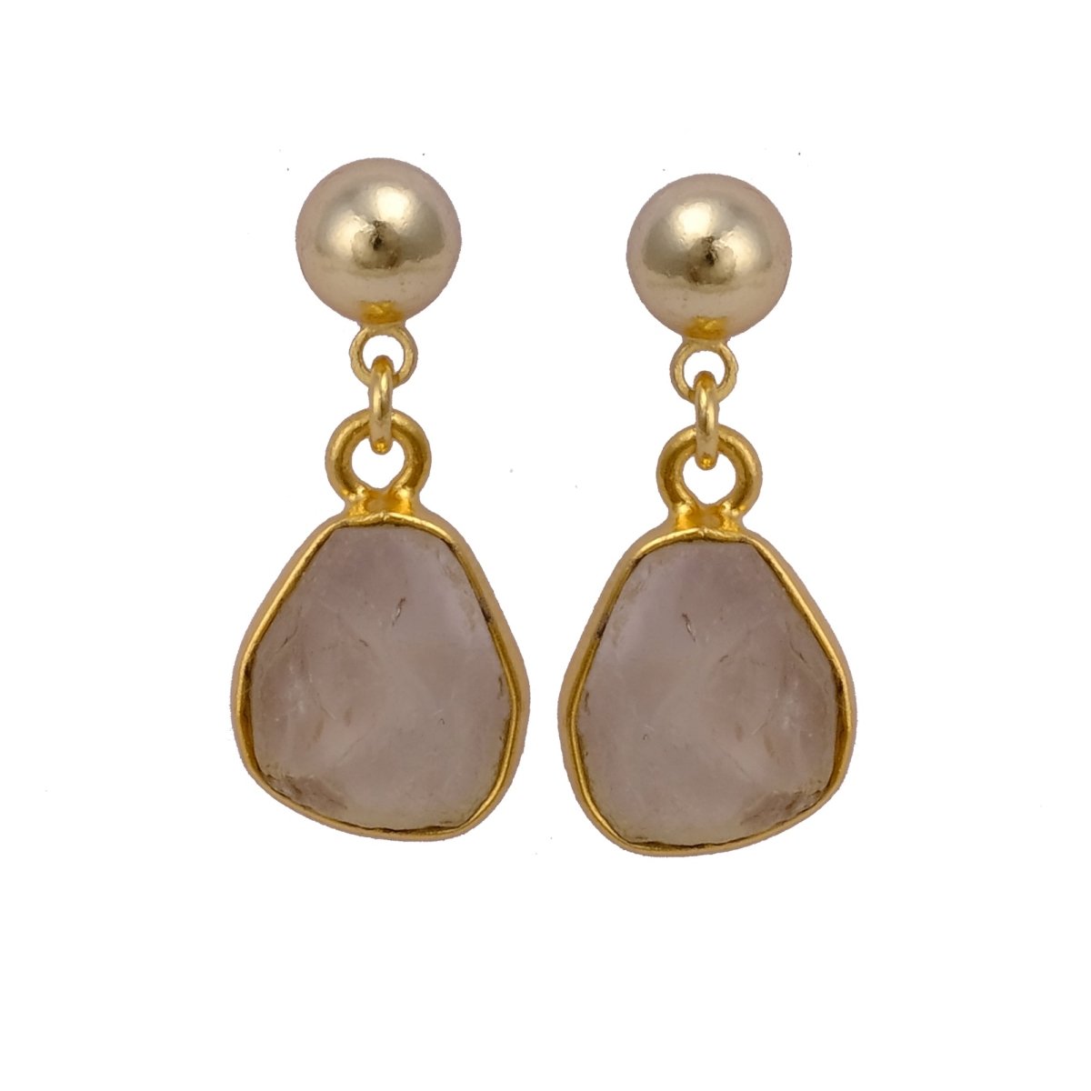 Raw Ruby Earrings Handmade Gold Plated Dangle Earrings Natural Rough Stone Birthstone Jewelry