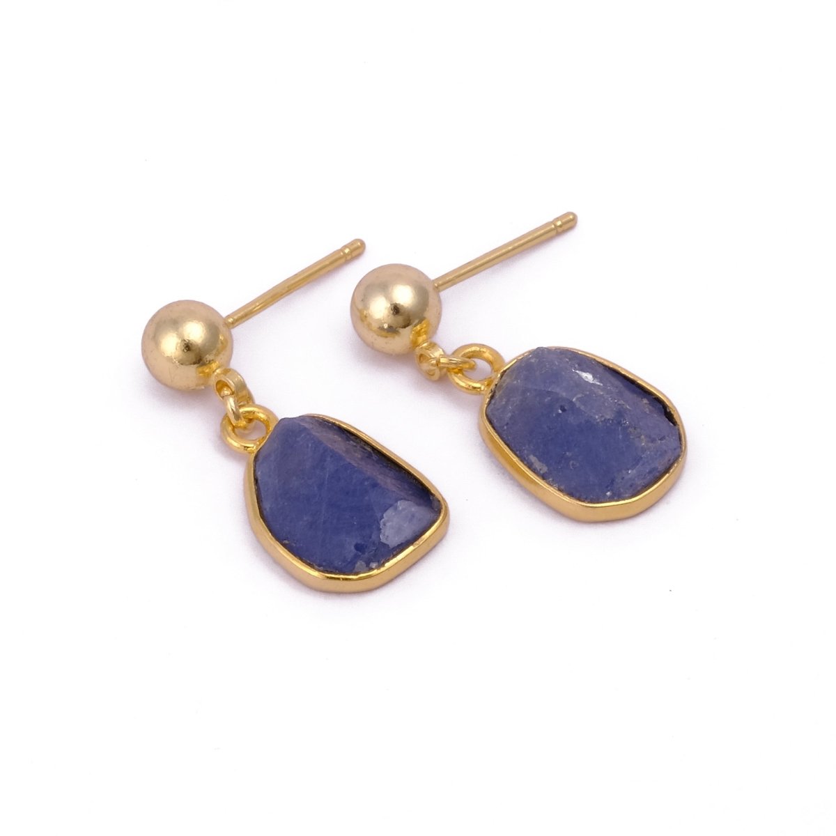 Raw Ruby Earrings Handmade Gold Plated Dangle Earrings Natural Rough Stone Birthstone Jewelry