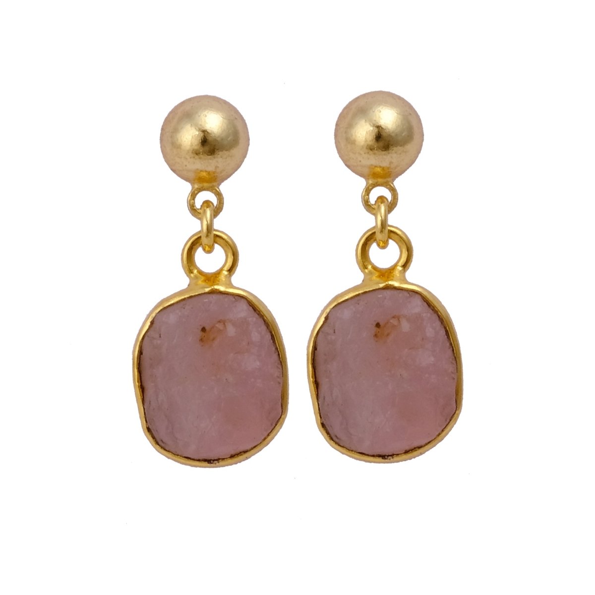 Raw Ruby Earrings Handmade Gold Plated Dangle Earrings Natural Rough Stone Birthstone Jewelry