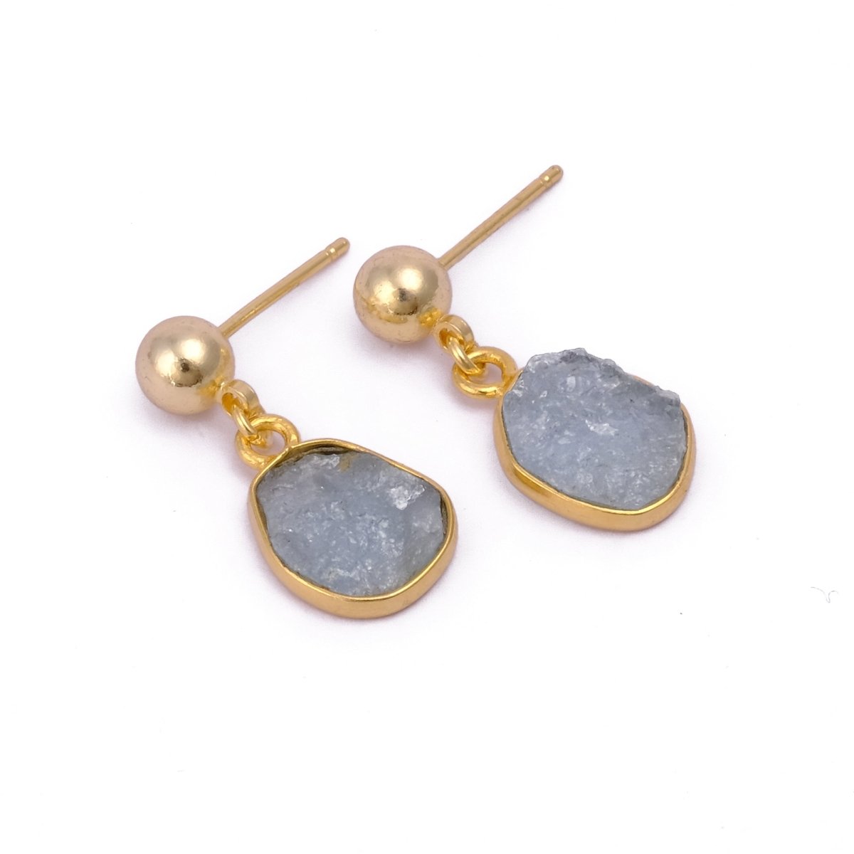 Raw Ruby Earrings Handmade Gold Plated Dangle Earrings Natural Rough Stone Birthstone Jewelry