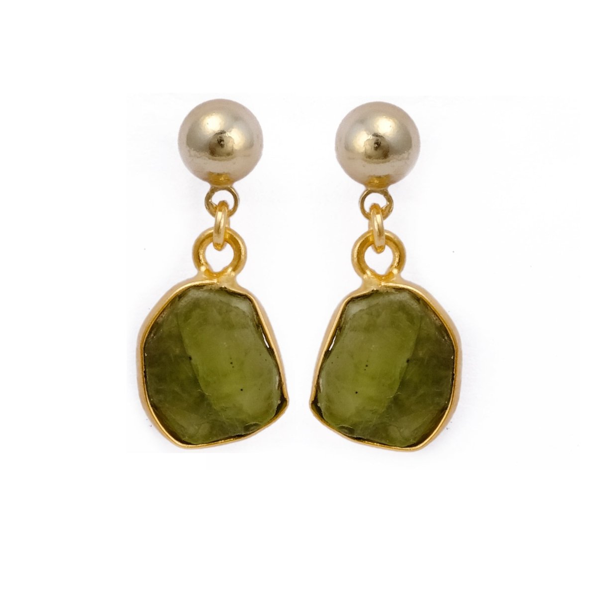 Raw Ruby Earrings Handmade Gold Plated Dangle Earrings Natural Rough Stone Birthstone Jewelry