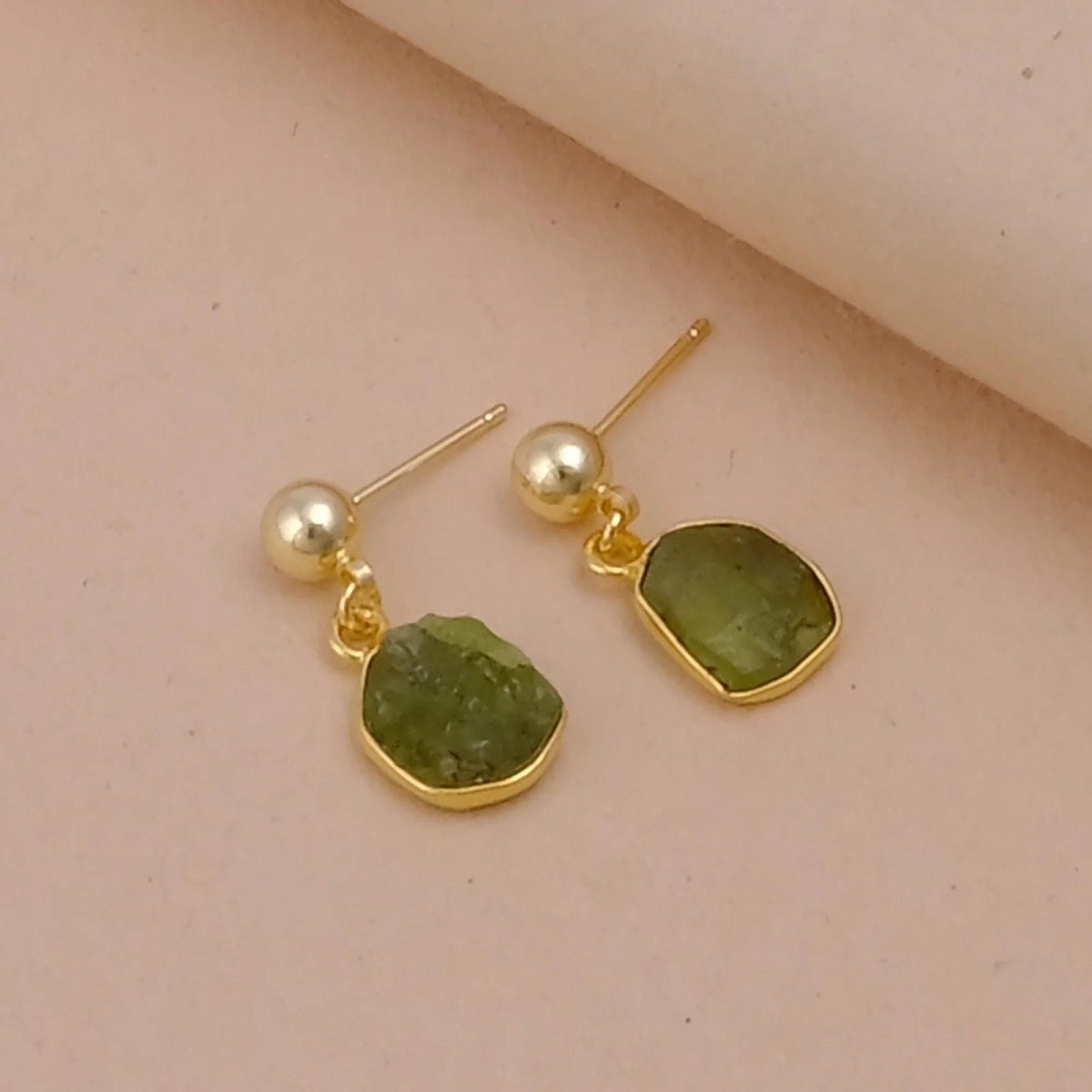 Raw Ruby Earrings Handmade Gold Plated Dangle Earrings Natural Rough Stone Birthstone Jewelry