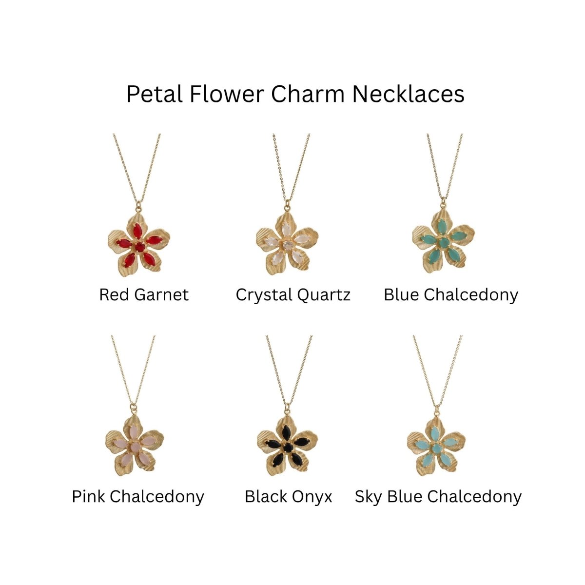 Red Garnet Gemstone Flower Pendant Necklace, Textured Gold Plated Jewelry 5390