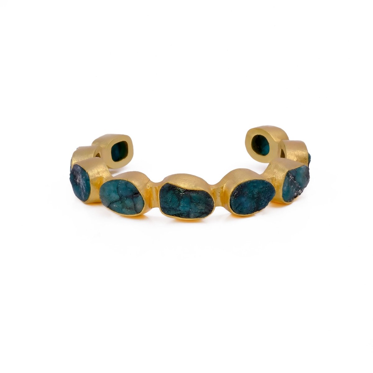 Red Garnet Raw Gemstone, Gold Plated Brass Adjustable Bangle 4080