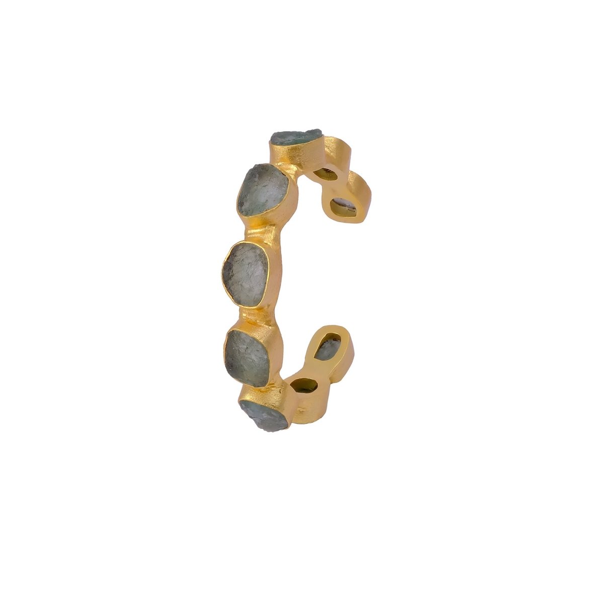Red Garnet Raw Gemstone, Gold Plated Brass Adjustable Bangle 4080