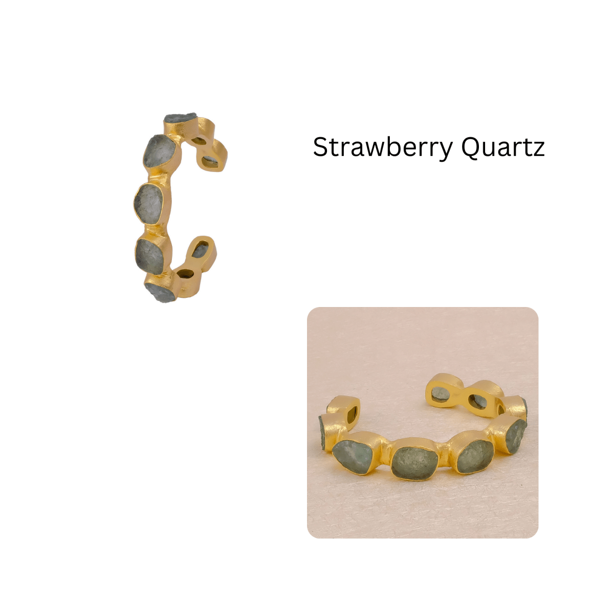 Red Garnet Raw Gemstone, Gold Plated Brass Adjustable Bangle 4080