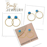 Red Mohave Gold Plated Hoop Stud Earrings, Minimalist Jewelry CE - 1003