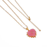 Rhodocrosite Carved Gemstone Necklaces, Gold Plated Jewelry 5286