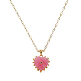Rhodocrosite Carved Gemstone Necklaces, Gold Plated Jewelry 5286