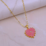 Rhodocrosite Carved Gemstone Necklaces, Gold Plated Jewelry 5286