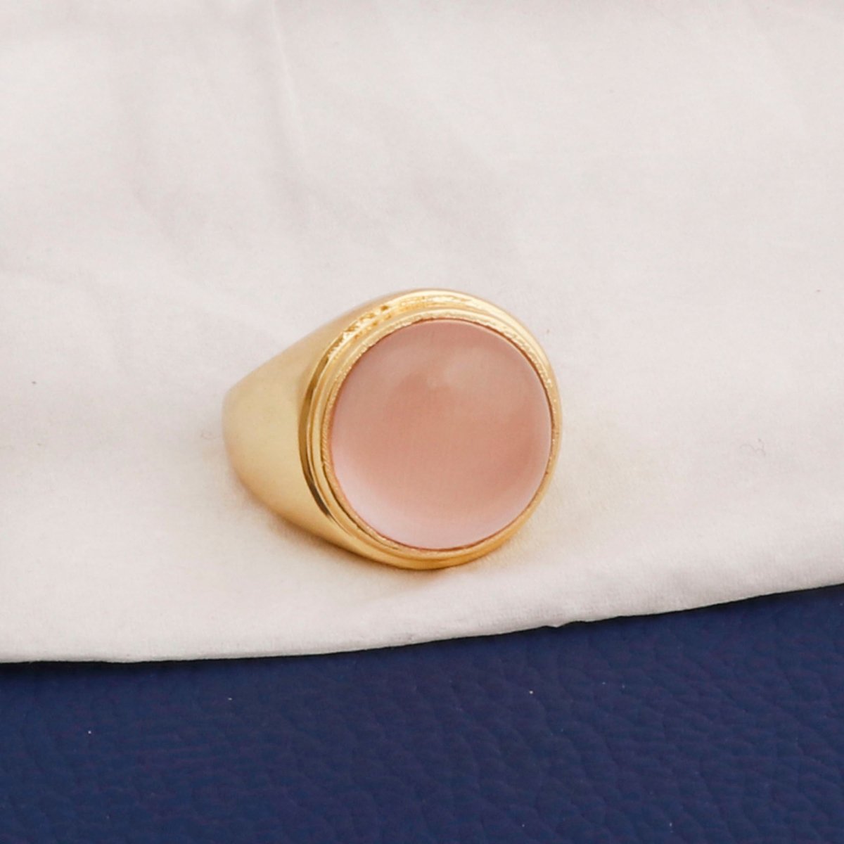 Rose Quartz Ring, Gold Plated Ring, Brass Jewelry, Boho Handmade Ring