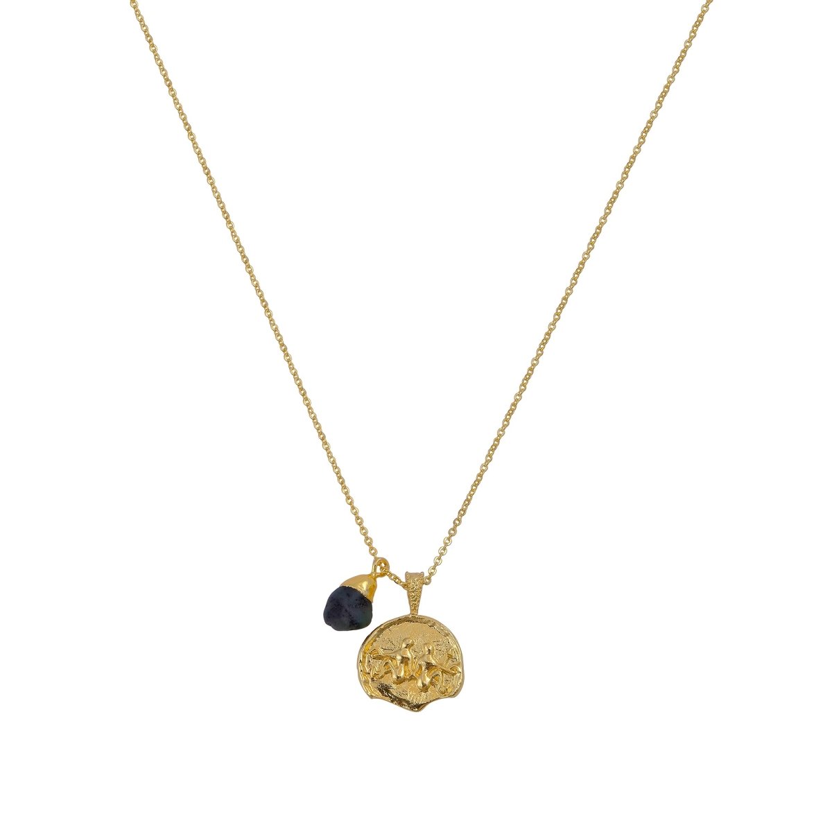 Ruby Gemstone Necklace Zodiac Sign Necklace Gold Plated Chain Necklace