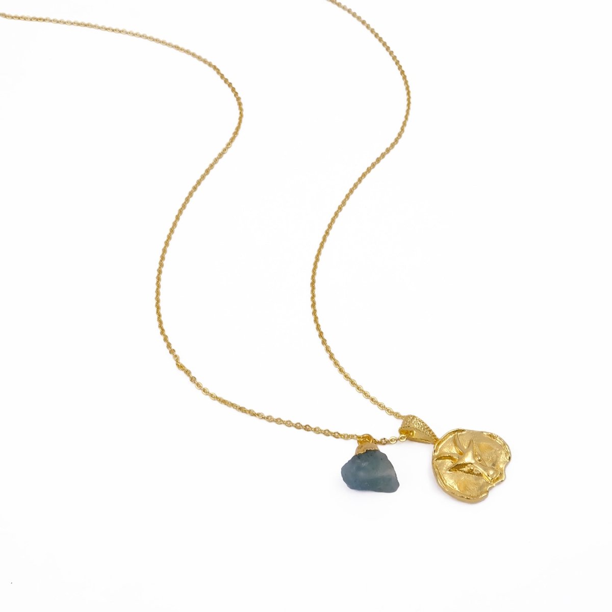 Ruby Gemstone Necklace Zodiac Sign Necklace Gold Plated Chain Necklace