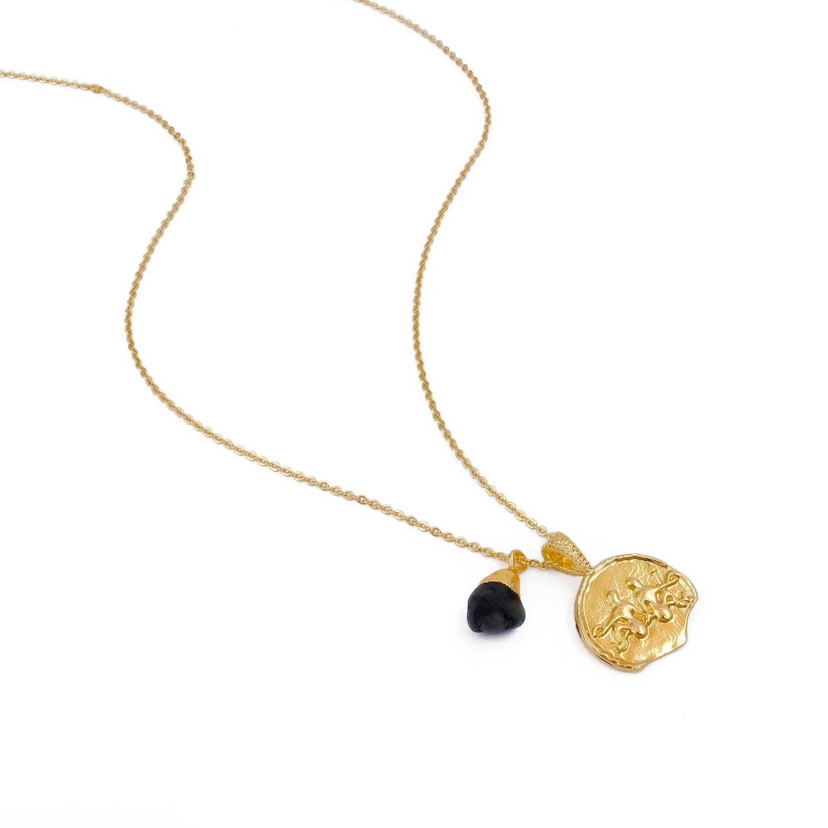 Ruby Gemstone Necklace Zodiac Sign Necklace Gold Plated Chain Necklace