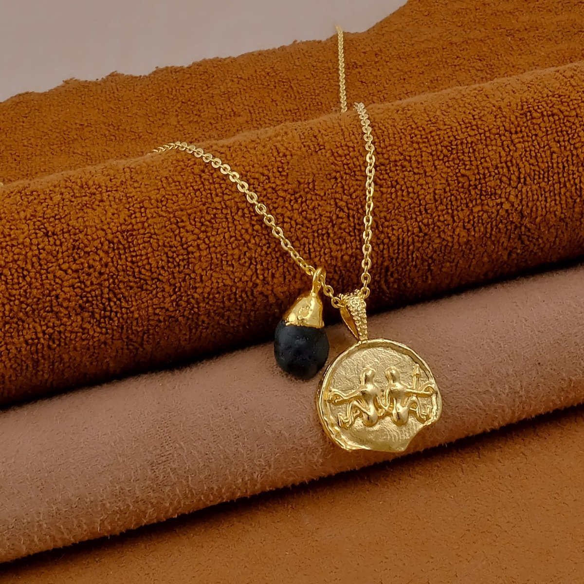 Ruby Gemstone Necklace Zodiac Sign Necklace Gold Plated Chain Necklace Emerald