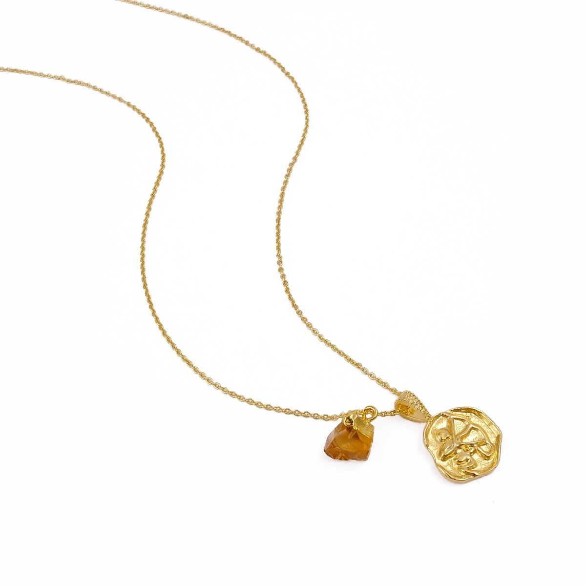 Ruby Gemstone Necklace Zodiac Sign Necklace Gold Plated Chain Necklace