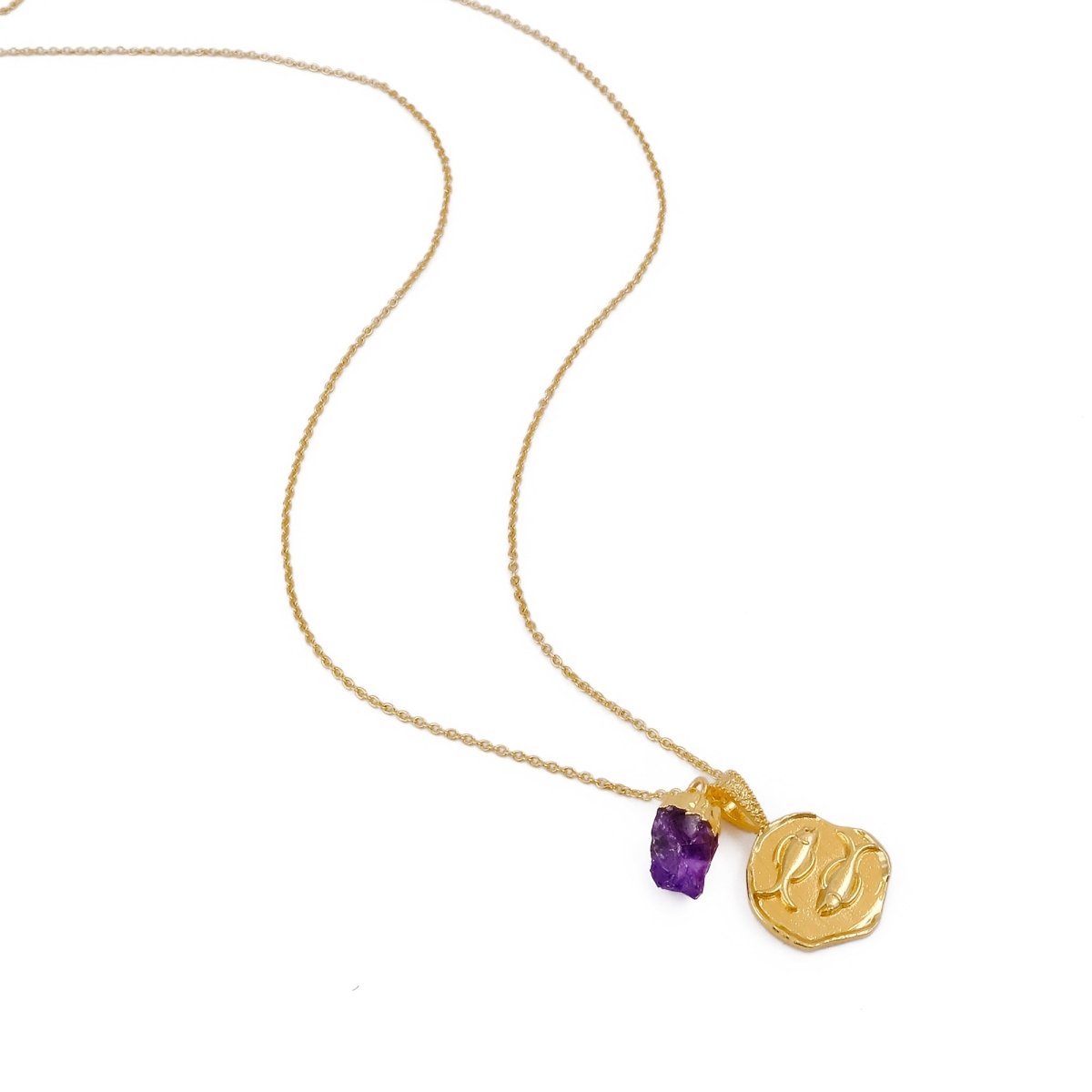 Ruby Gemstone Necklace Zodiac Sign Necklace Gold Plated Chain Necklace