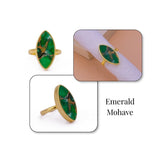 Sapphire Mohave Marquise Shape Statement Rings, Handmade Minimal Jewelry CR - 1001