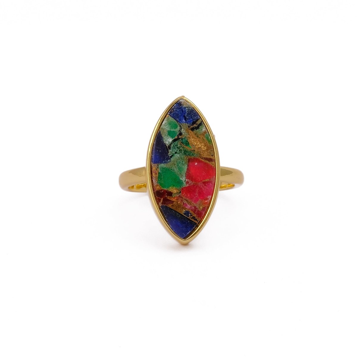 Sapphire Mohave Marquise Shape Statement Rings, Handmade Minimal Jewelry CR - 1001