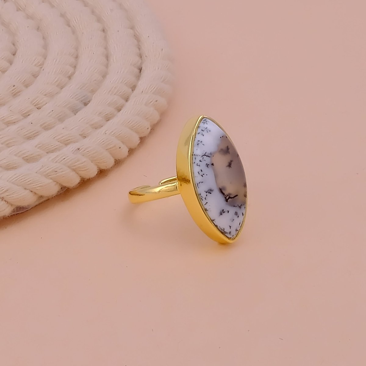 Sapphire Mohave Marquise Shape Statement Rings, Handmade Minimal Jewelry CR - 1001
