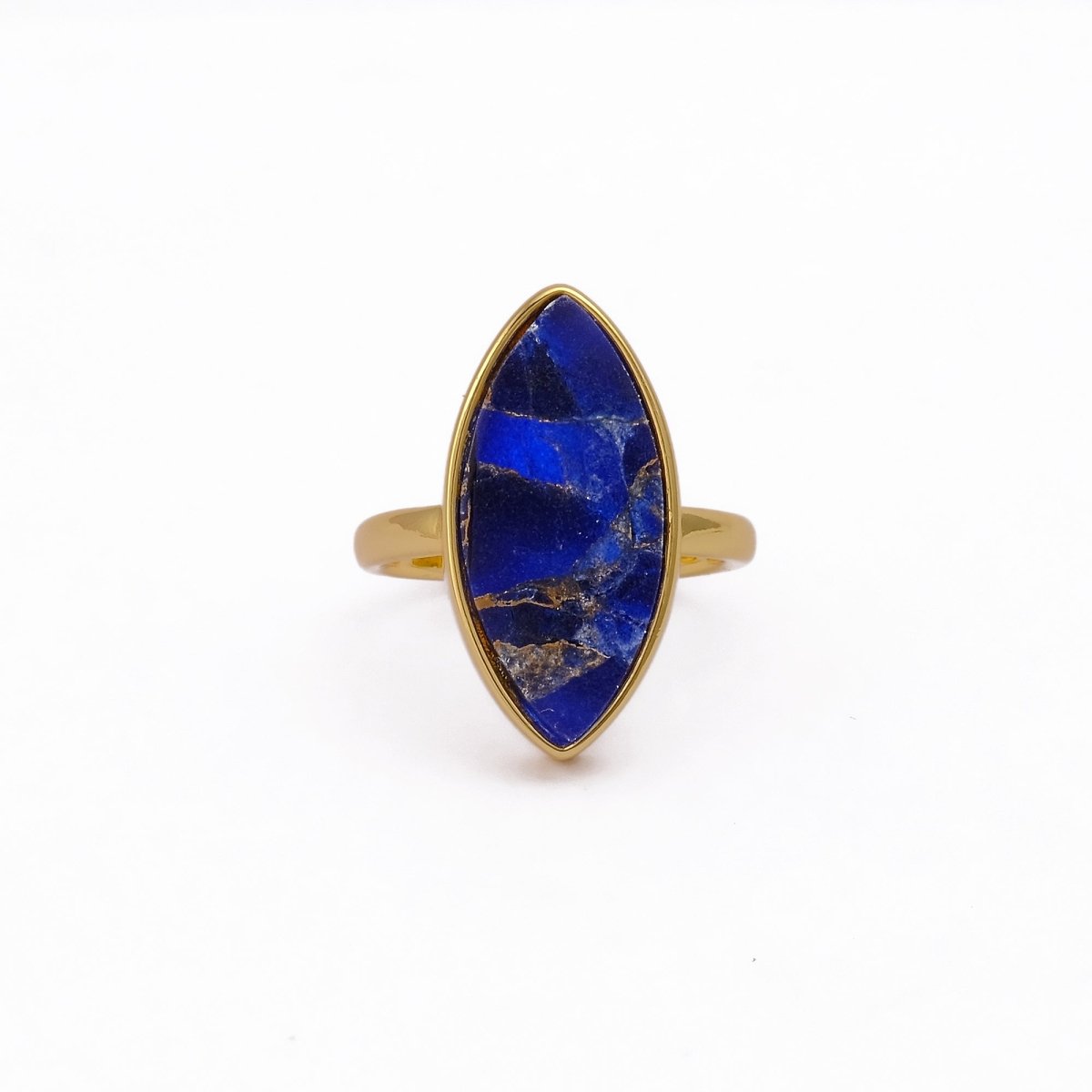 Sapphire Mohave Marquise Shape Statement Rings, Handmade Minimal Jewelry CR - 1001