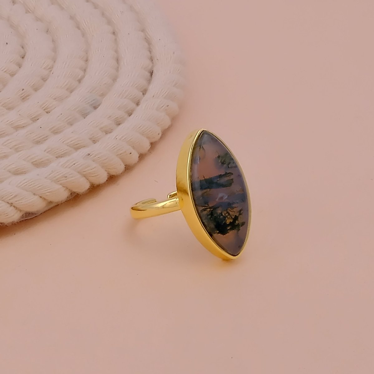 Sapphire Mohave Marquise Shape Statement Rings, Handmade Minimal Jewelry CR - 1001