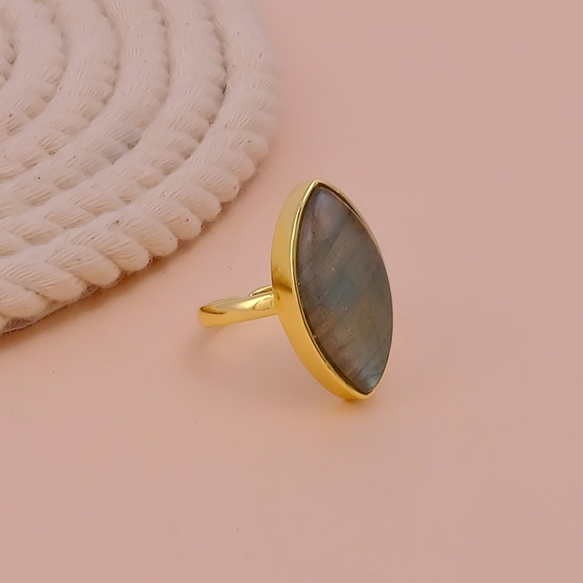 Sapphire Mohave Marquise Shape Statement Rings, Handmade Minimal Jewelry CR - 1001